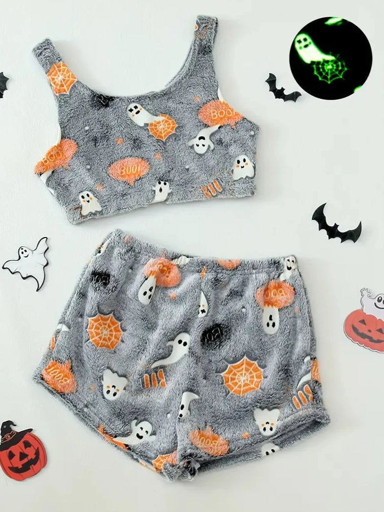 NEW Glowing Spooky PJ Set
