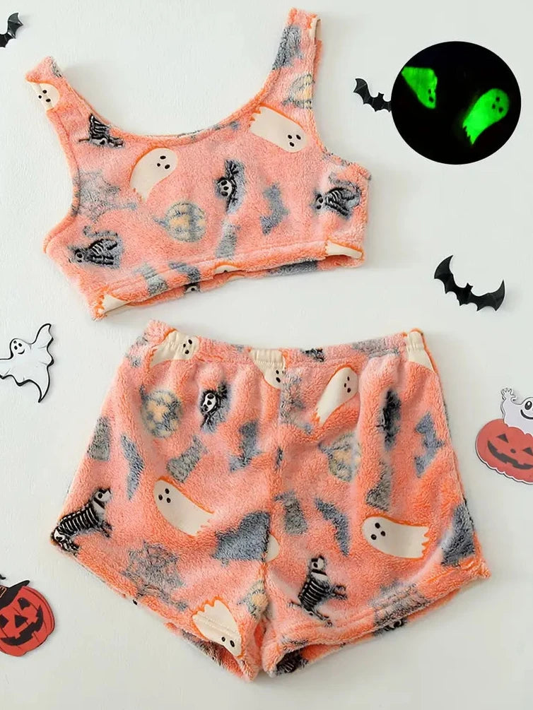 NEW Glowing Spooky PJ Set