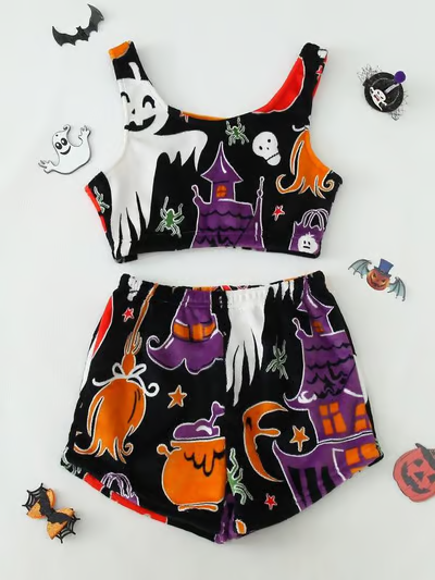 NEW Glowing Spooky PJ Set